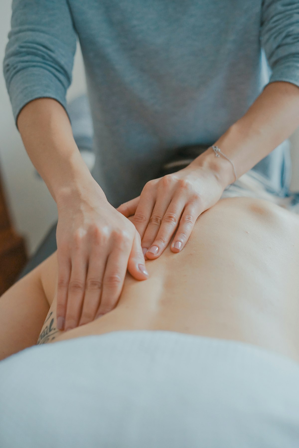 A massage therapist giving a relaxing treatment